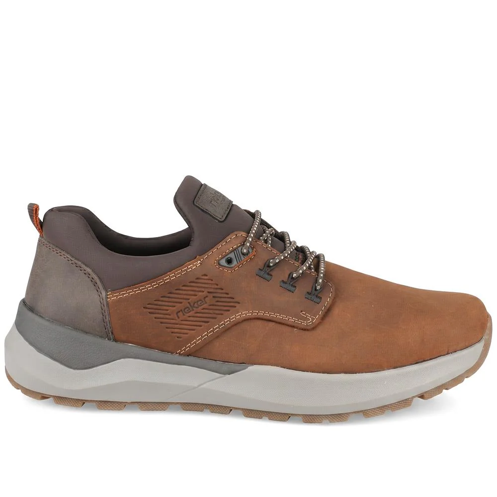 Rieker Bungee Lace Shoes With Rugged Sole - RKR43050 / 330 231 - Brown - Image 2