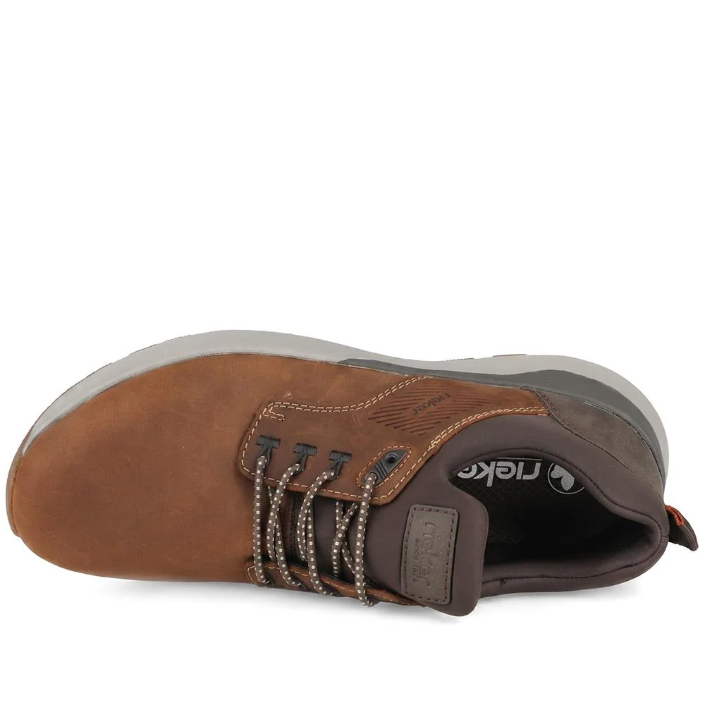 Rieker Bungee Lace Shoes With Rugged Sole - RKR43050 / 330 231 - Brown - Image 4