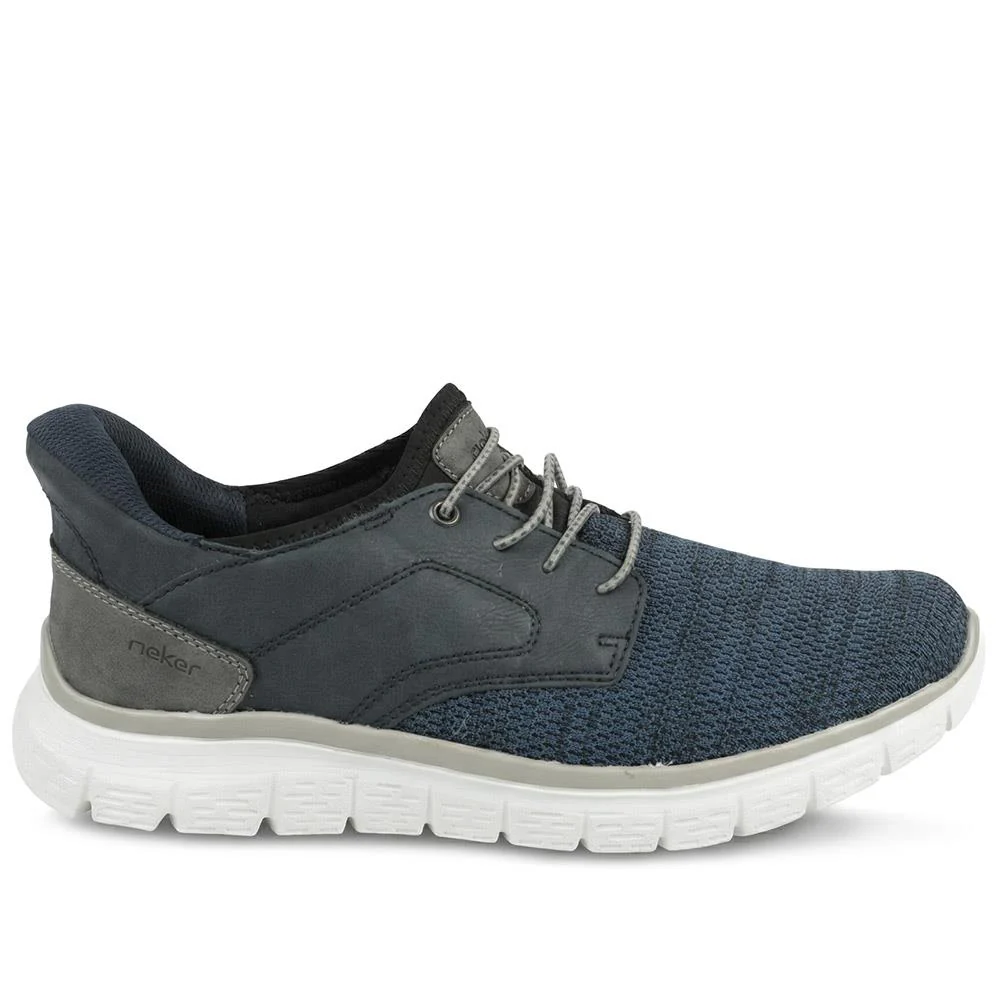 Rieker Bungee Lace Slip On Trainers - RKR43571 / 328 776 - Navy - Image 2