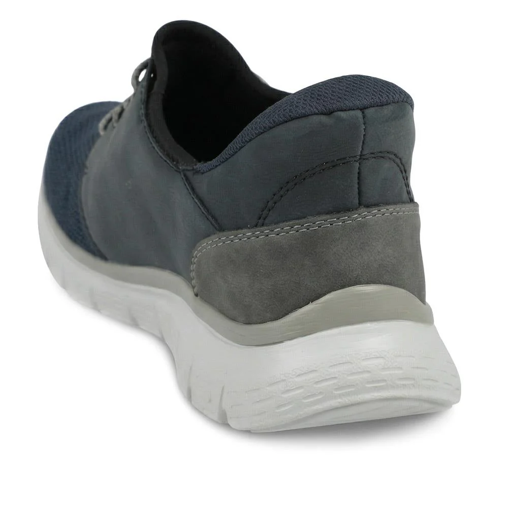 Rieker Bungee Lace Slip On Trainers - RKR43571 / 328 776 - Navy - Image 3