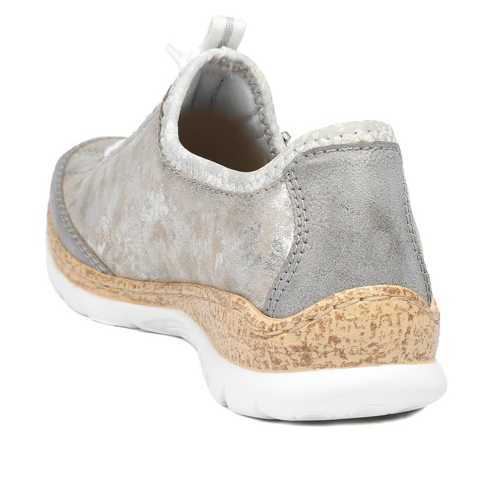 Rieker Bungee Lace & Zip Trainers - RKR43007 / 328 772 - Grey - Image 4