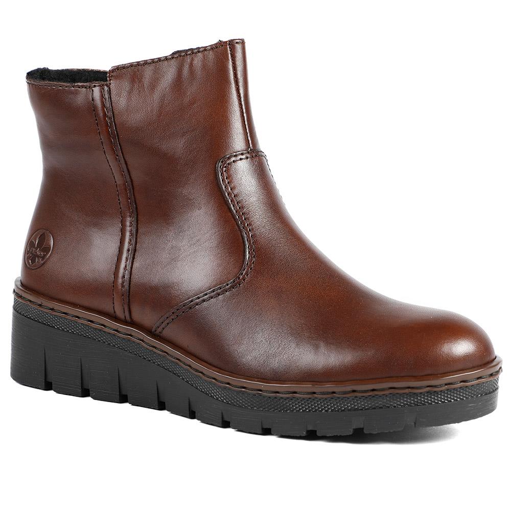 Rieker Chunky Leather Ankle Boots - RKR42550 / 328 204 - Image 2