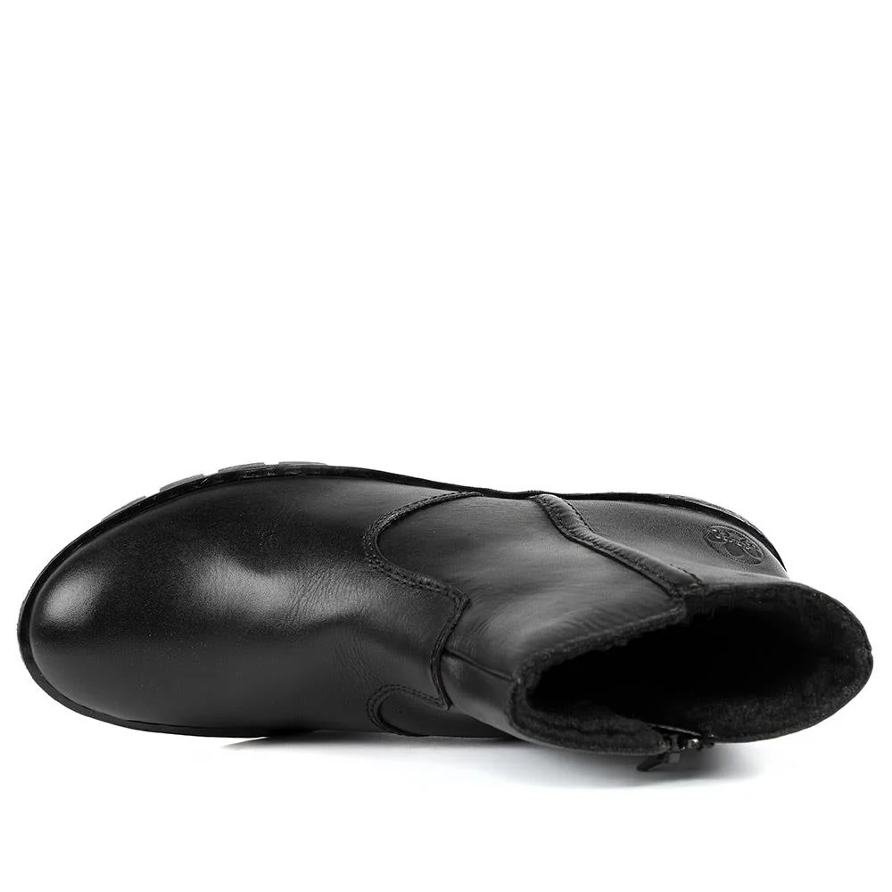 Rieker Chunky Leather Ankle Boots - RKR42550 / 328 204 - Black - Image 4