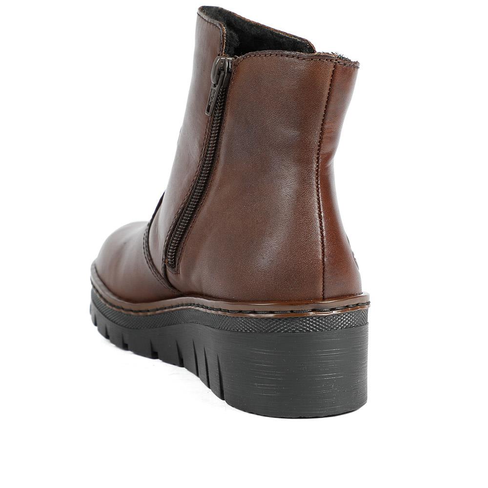 Rieker Chunky Leather Ankle Boots - RKR42550 / 328 204 - Brown - Image 3
