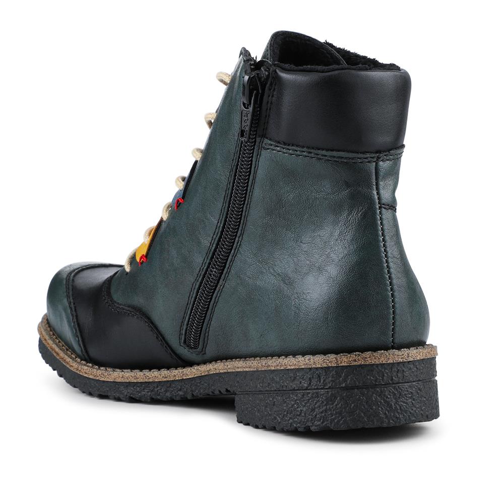 Rieker Cushioned Lace-Up Boots - RKR42530 / 327 694 - Blue Multi - Image 4