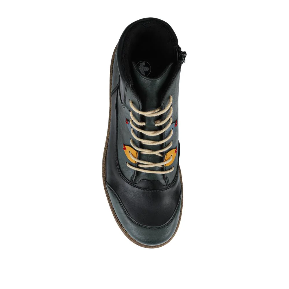 Rieker Cushioned Lace-Up Boots - RKR42530 / 327 694 - Blue Multi - Image 5