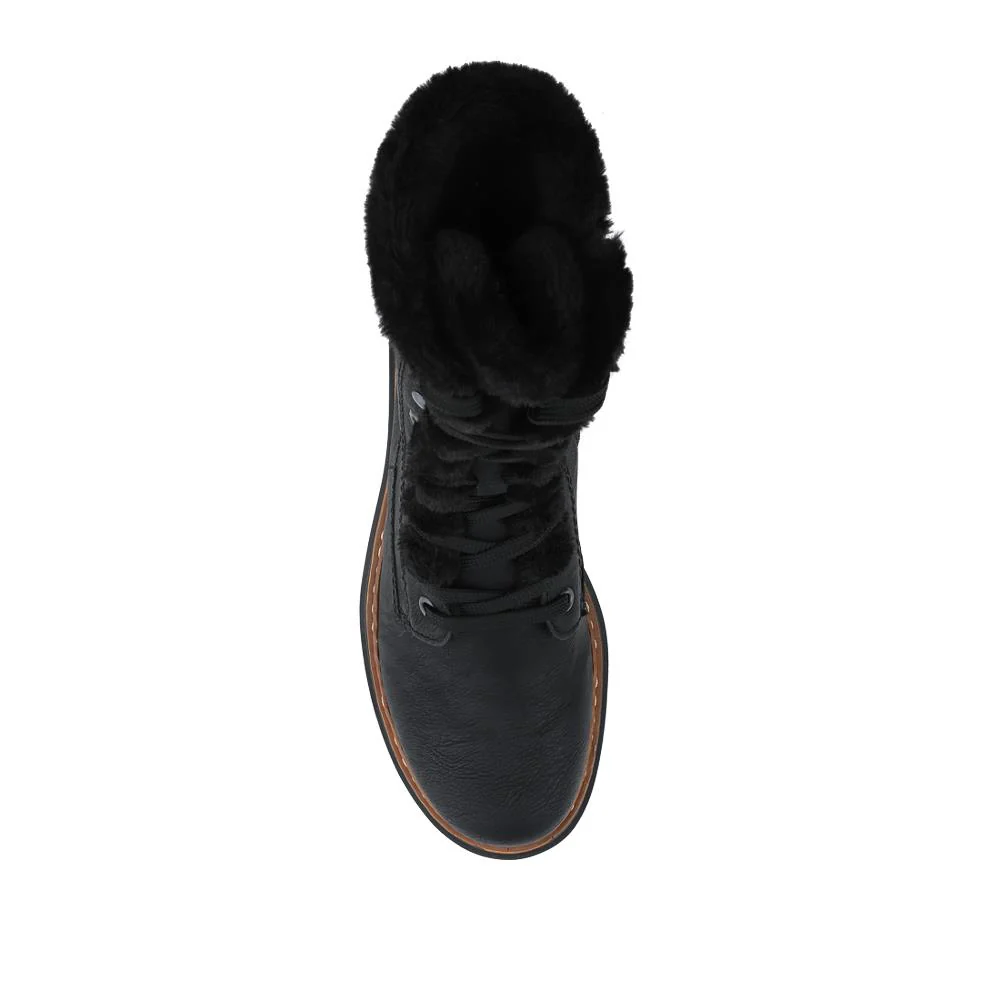 Rieker Cushioned Lace Up Boots - RKR42543 / 328 184 - Black - Image 4