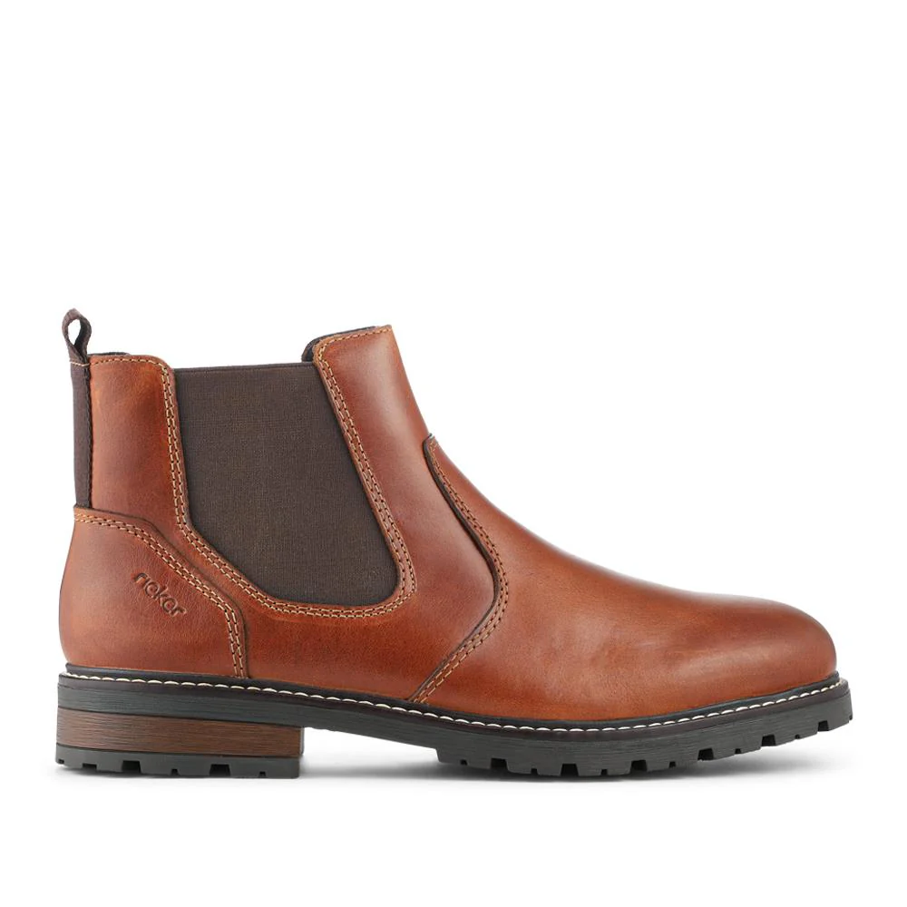 Rieker Cushioned Leather Chelsea Boots - RKR42539 / 328 104 - Tan - Image 2