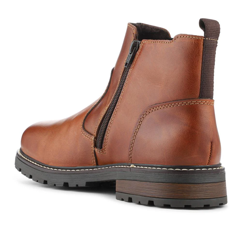 Rieker Cushioned Leather Chelsea Boots - RKR42539 / 328 104 - Tan - Image 3