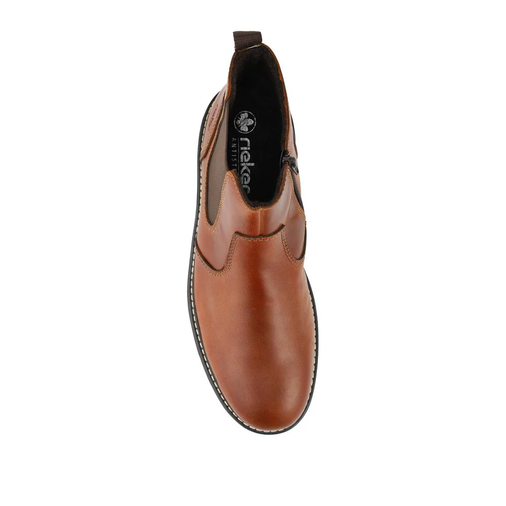 Rieker Cushioned Leather Chelsea Boots - RKR42539 / 328 104 - Tan - Image 4