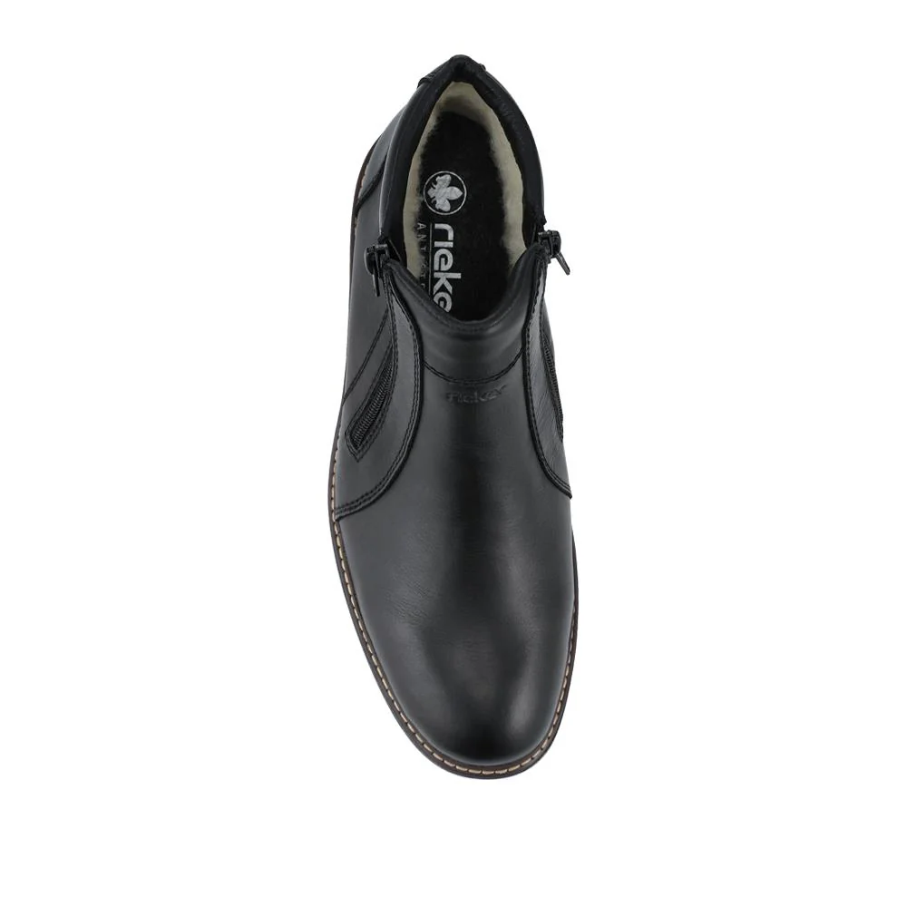 Rieker Cushioned Zip Up Ankle Boots - RKR42540 / 328 105 - Black - Image 4