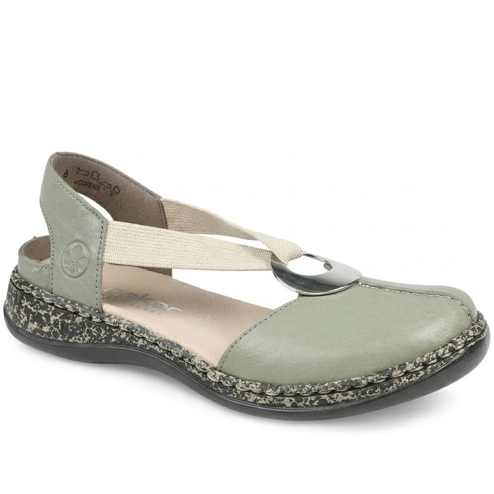 Rieker Daiselda Leather Closed Toe Sandals - RKR43004 / 328 761 - Sage