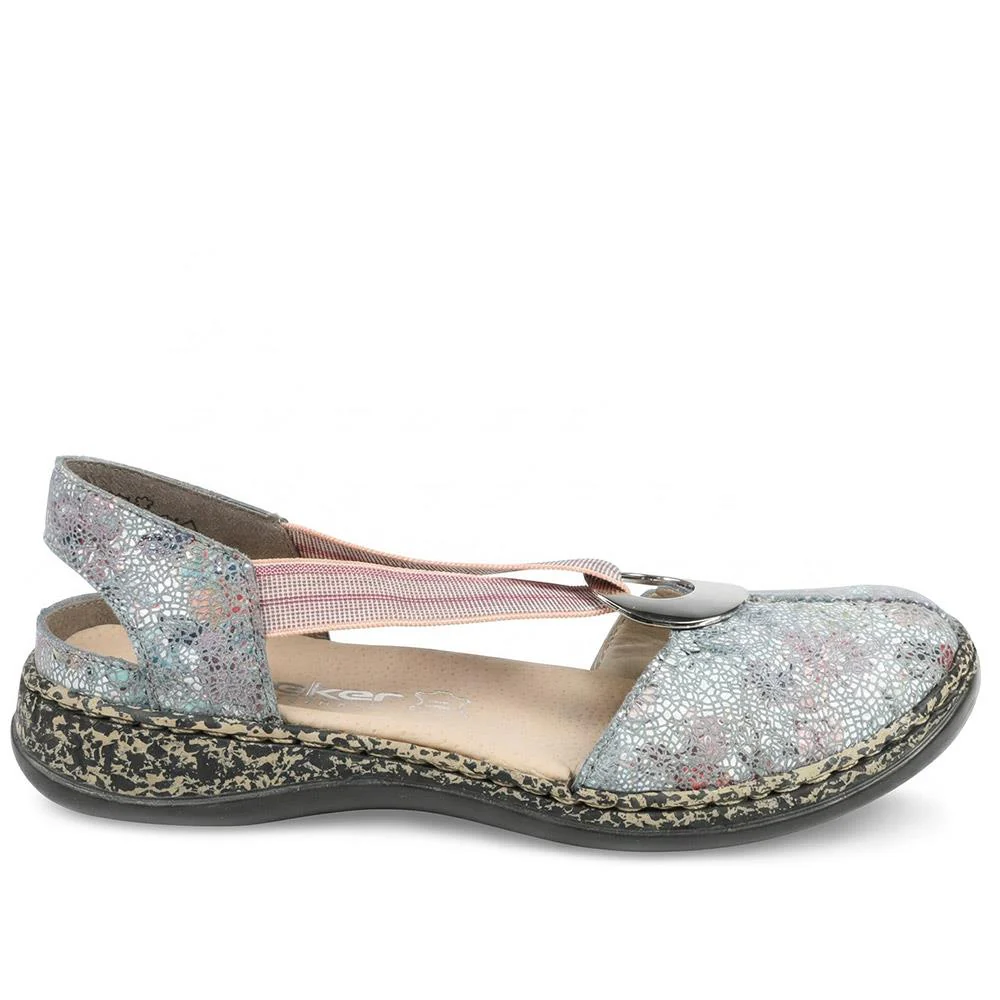 Rieker Daiselda Leather Closed Toe Sandals - RKR43004 / 328 761 - Multi - Image 2