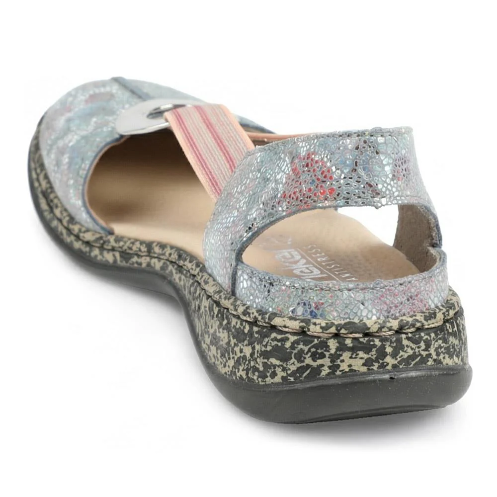 Rieker Daiselda Leather Closed Toe Sandals - RKR43004 / 328 761 - Multi - Image 3