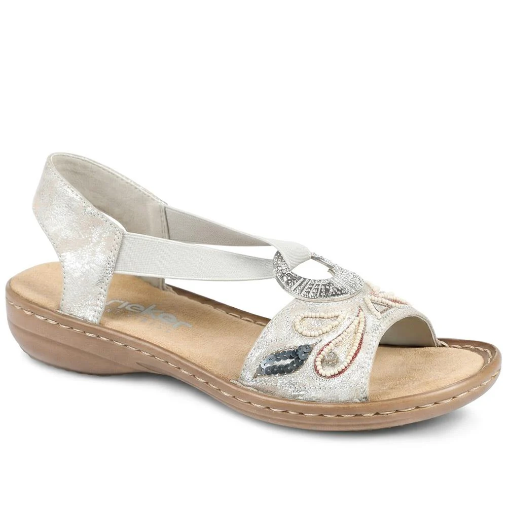 Rieker Elasticated Embellished Sandals - RKR43002 / 328 762