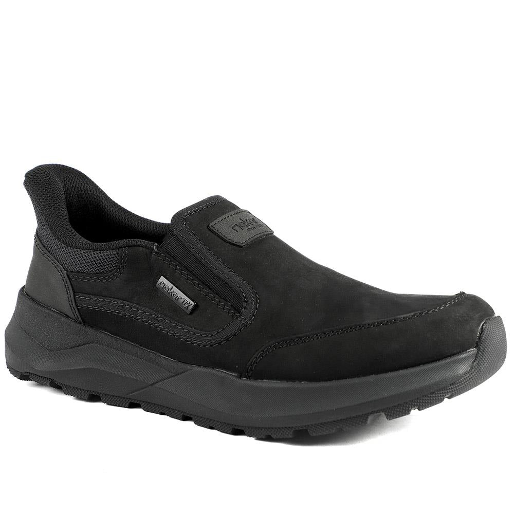 Rieker Elasticated Leather Slip On Shoes - RKR43502 / 328 773 - Black