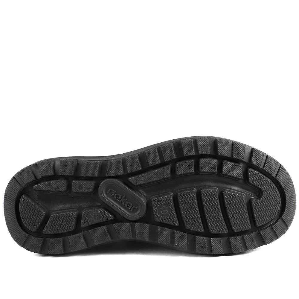 Rieker Elasticated Leather Slip On Shoes - RKR43502 / 328 773 - Black - Image 5