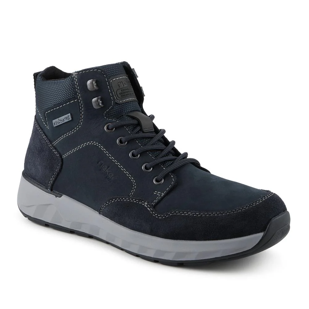 Rieker Extra Wide Cushioned Walking Boots - RKR42538 / 328 103 - Navy