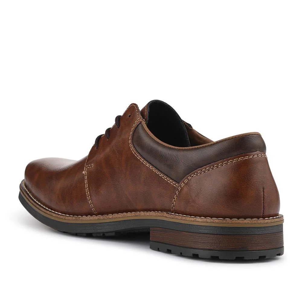 Rieker Extra-Wide Lace-Up Shoes - RKR42518 / 327 830 - Tan - Image 3