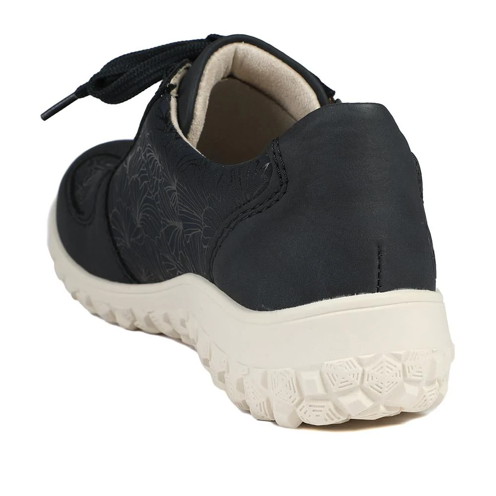 Rieker Extra Wide Lace & Zip Fasten Trainers - RKR43544 / 328 777 - Navy - Image 4