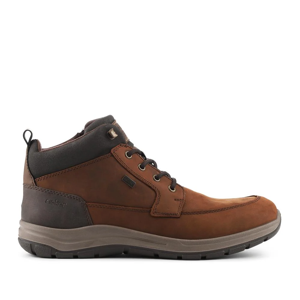 Rieker Extra Wide Leather Lace Up Boots - RKR42536 / 328 101 - Brown - Image 2