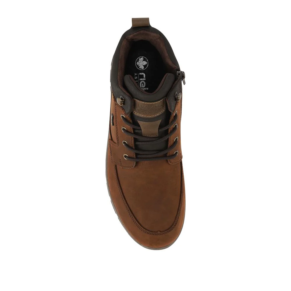 Rieker Extra Wide Leather Lace Up Boots - RKR42536 / 328 101 - Brown - Image 4