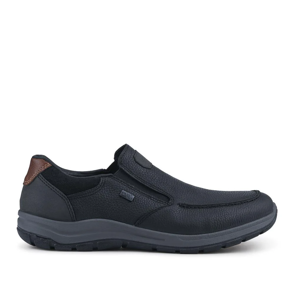 Rieker Extra-Wide Leather Slip-On Shoes - RKR42515 / 327 829 - Black - Image 2