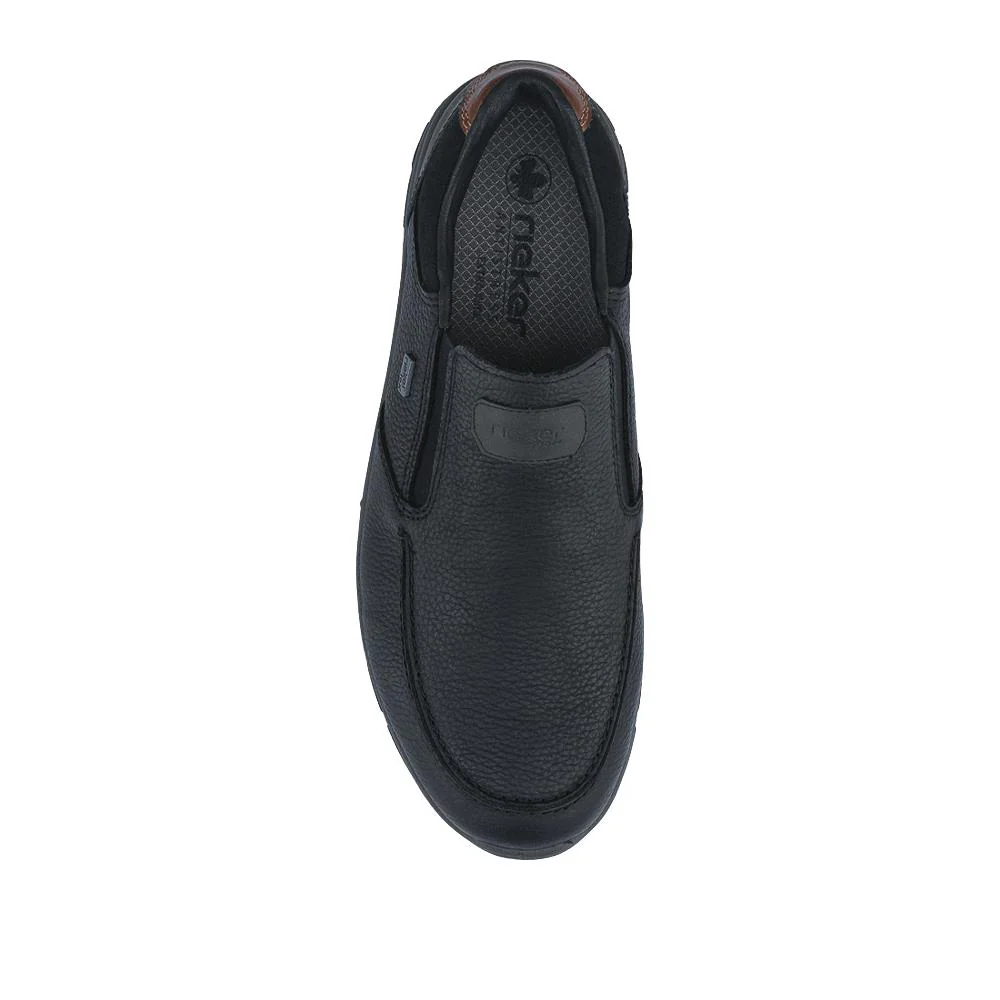 Rieker Extra-Wide Leather Slip-On Shoes - RKR42515 / 327 829 - Black - Image 4