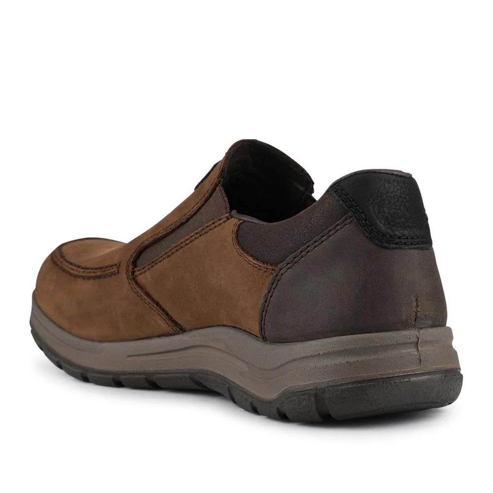 Rieker Extra-Wide Leather Slip-On Shoes - RKR42515 / 327 829 - Brown - Image 3