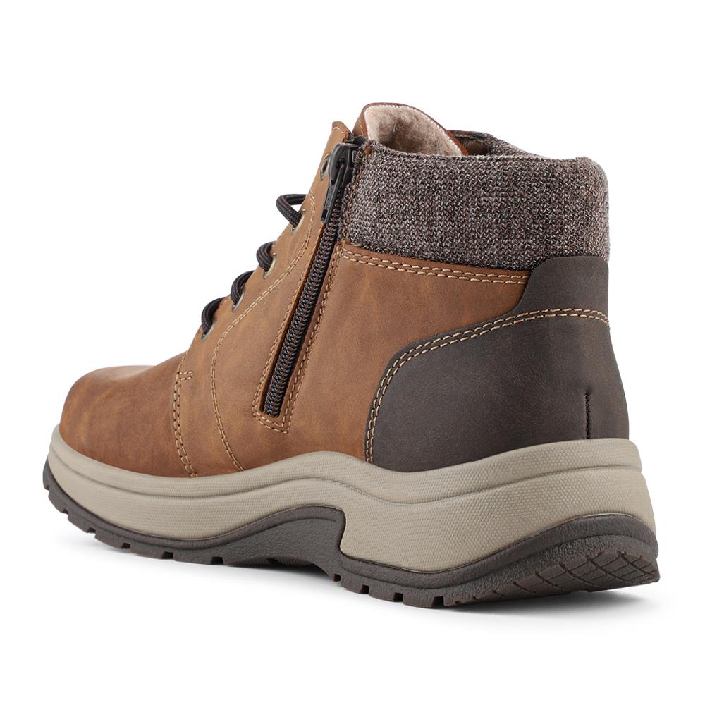 Rieker Extra Wide Zipped Walking Boots - RKR42537 / 328 102 - Tan - Image 3