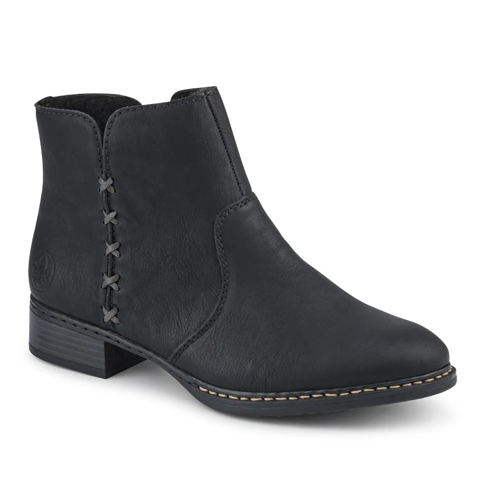 Rieker Flat-Heeled Ankle Boots - RKR42510 / 327 796 - Black