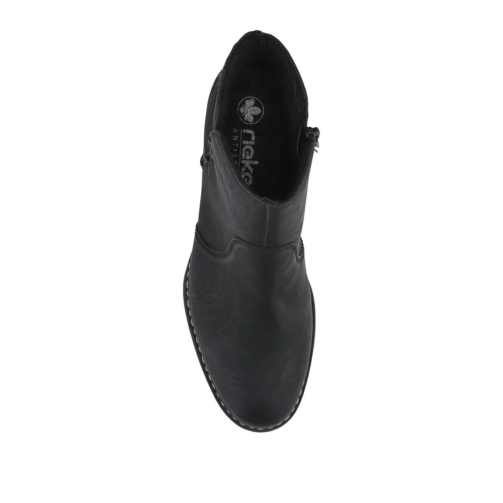 Rieker Flat-Heeled Ankle Boots - RKR42510 / 327 796 - Black - Image 4