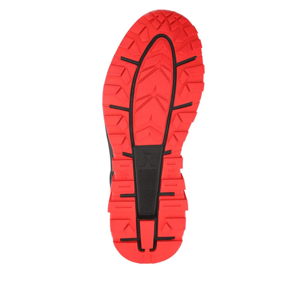 Rieker Fleece-Lined Hiker Boots - RKR38505 / 324 065 - Black-Red - Image 5