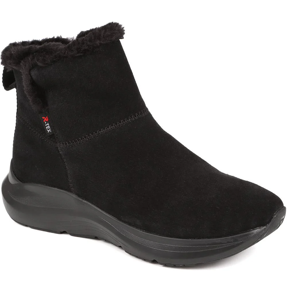 Rieker Fleece-Lined Pull-On Ankle Boots - RKR38504 / 324 064 - Black