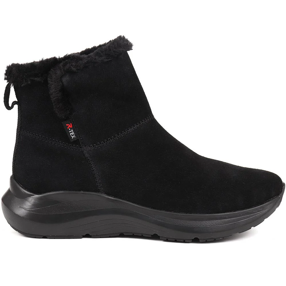 Rieker Fleece-Lined Pull-On Ankle Boots - RKR38504 / 324 064 - Black - Image 2
