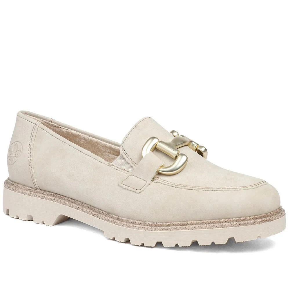 Rieker Grip Sole Buckle Moccasins - RKR43521 / 328 764 - Beige