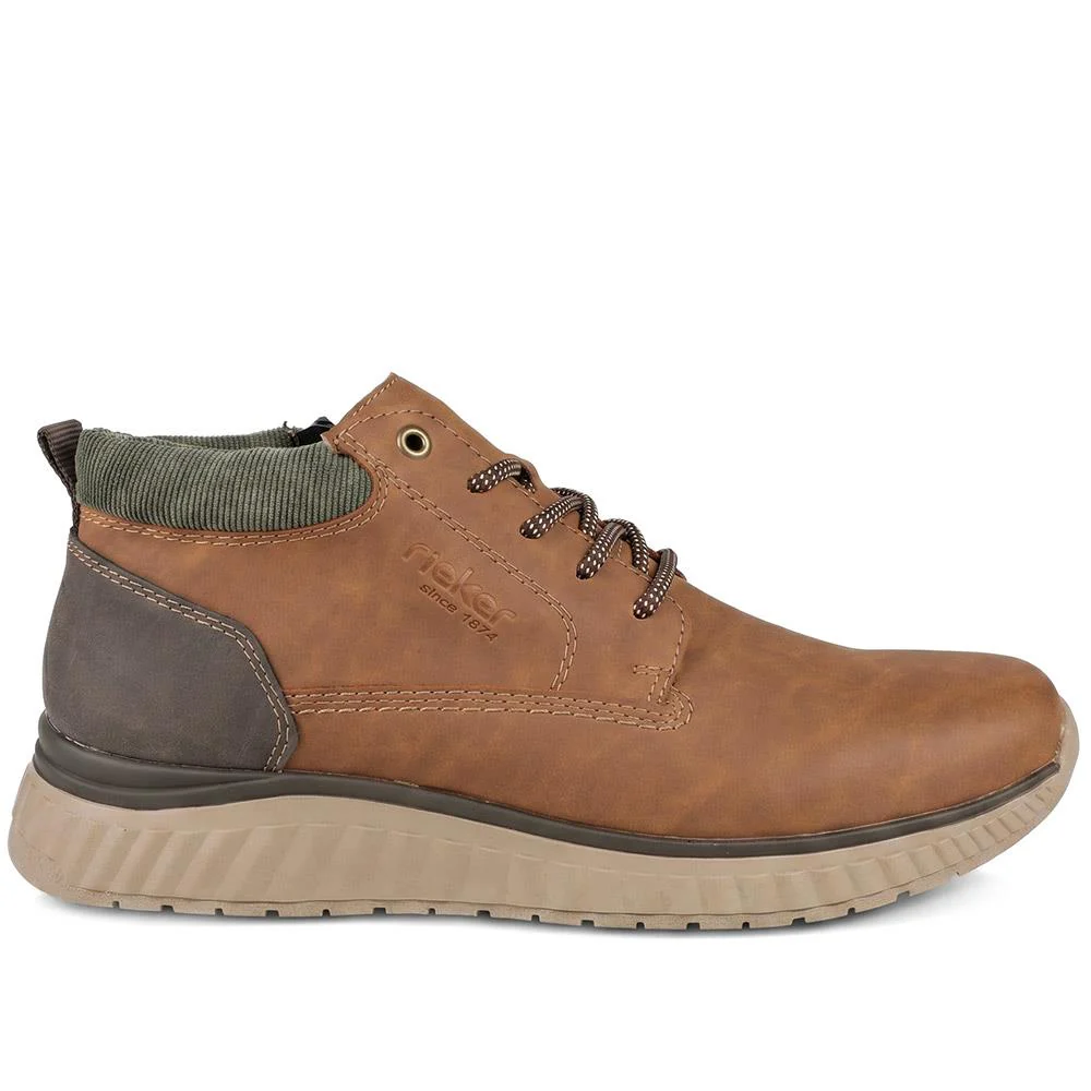 Rieker Hybrid Sole Lace Up Boots - RKR43048 / 330 224 - Tan - Image 2