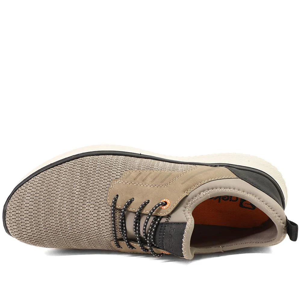 Rieker Lace Up Low Top Trainers - RKR43514 / 328 774 - Light Grey - Image 4