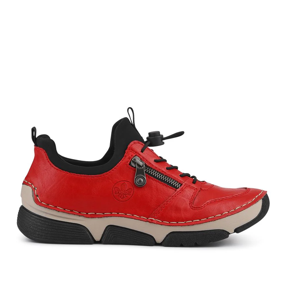 Rieker Lace-Up Trainers - RKR42506 / 327 792 - Red - Image 2