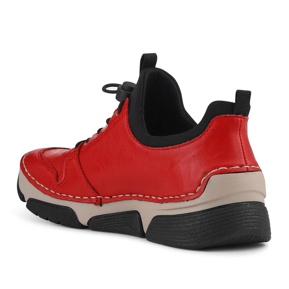 Rieker Lace-Up Trainers - RKR42506 / 327 792 - Red - Image 3