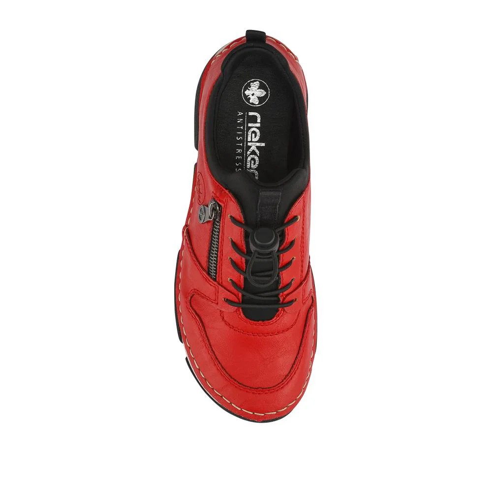 Rieker Lace-Up Trainers - RKR42506 / 327 792 - Red - Image 4