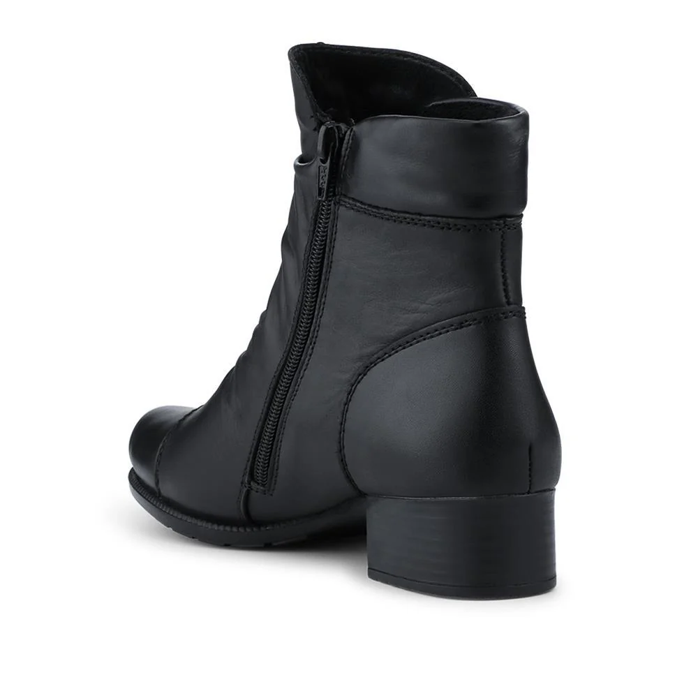 Rieker Leather Buttoned Ankle Boots - RKR42549 / 328 203 - Black - Image 3