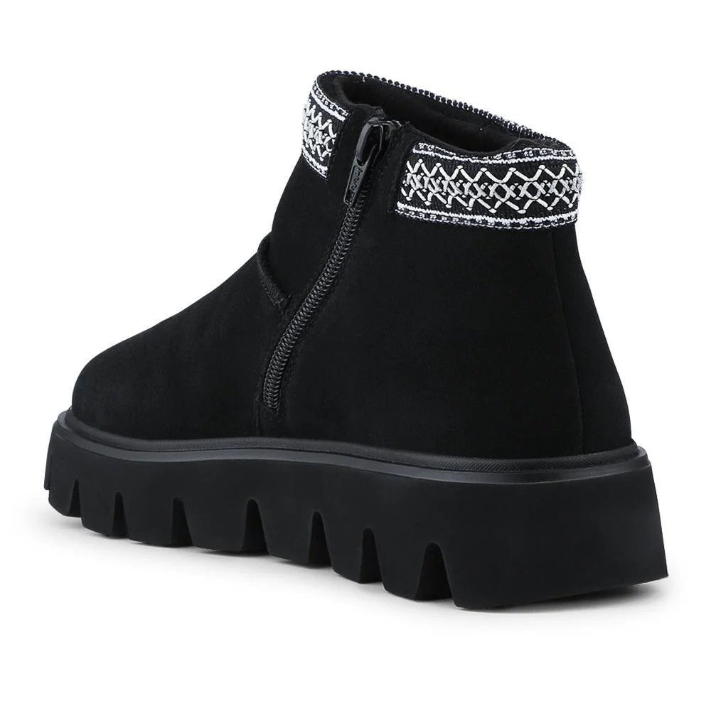 Rieker Leather Cushioned Shoes - RKR42557 / 328 201 - Black - Image 3