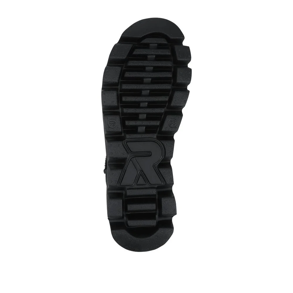 Rieker Leather Cushioned Shoes - RKR42557 / 328 201 - Black - Image 5