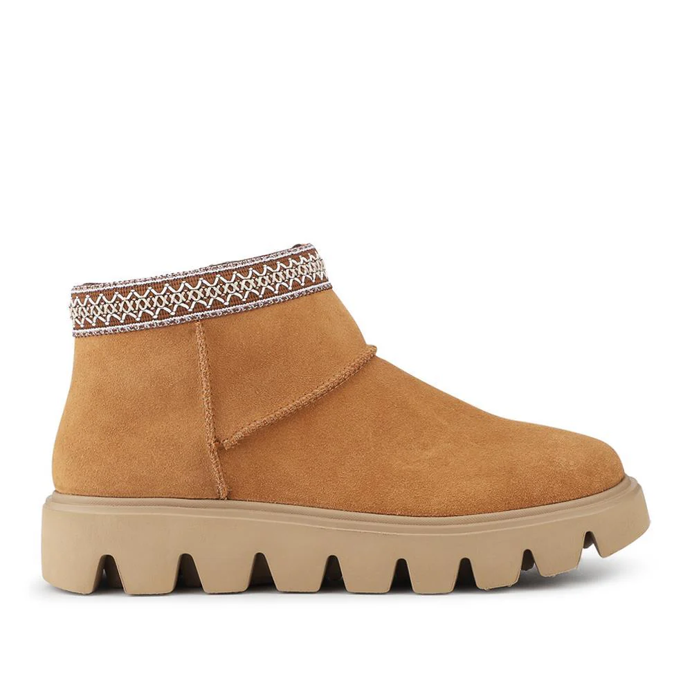 Rieker Leather Cushioned Shoes - RKR42557 / 328 201 - Tan - Image 2
