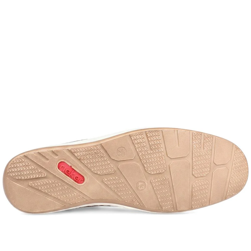 Rieker Leather Slip On Deck Shoes - RKR43588 / 329 541 - Tan - Image 5
