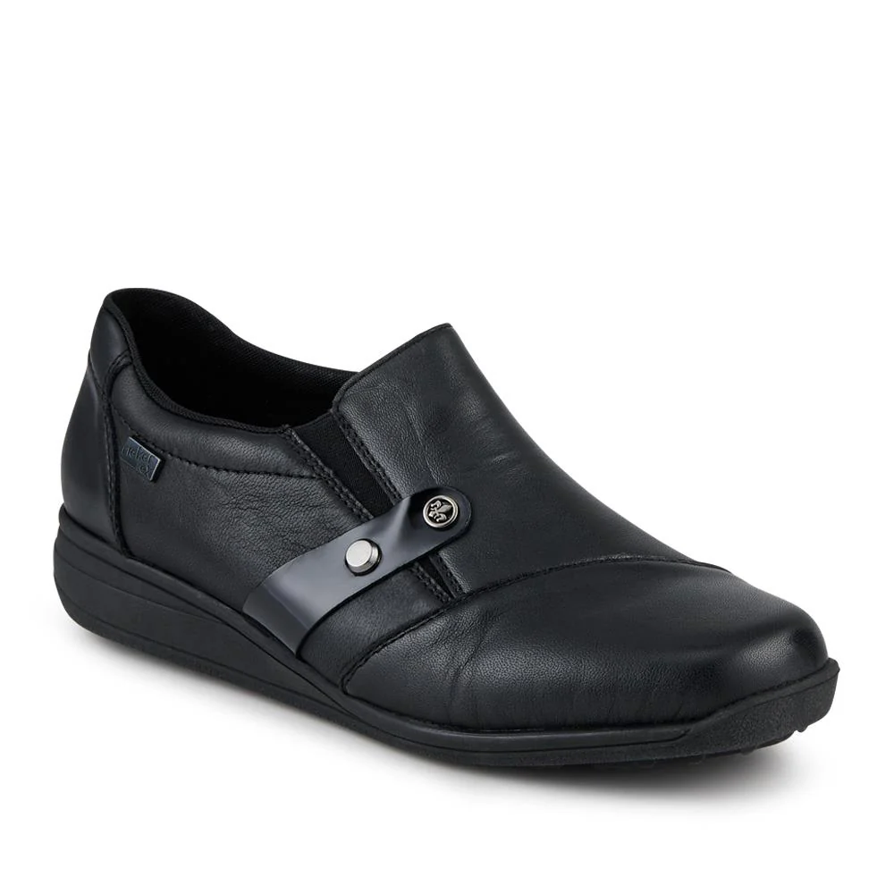 Rieker Leather Slip-On Shoes - RKR42508 / 327 794 - Black