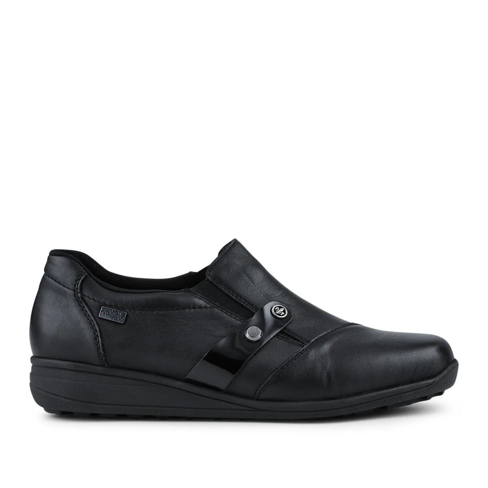 Rieker Leather Slip-On Shoes - RKR42508 / 327 794 - Black - Image 2