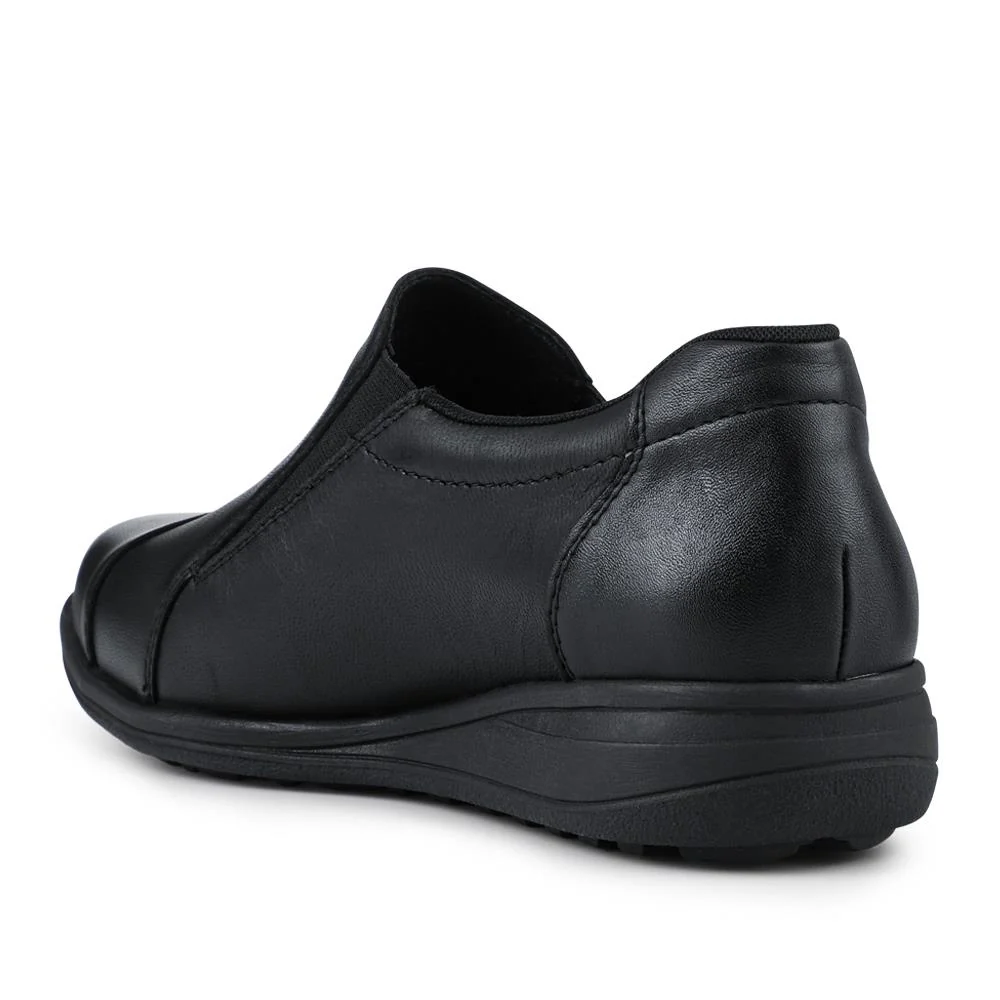 Rieker Leather Slip-On Shoes - RKR42508 / 327 794 - Black - Image 3