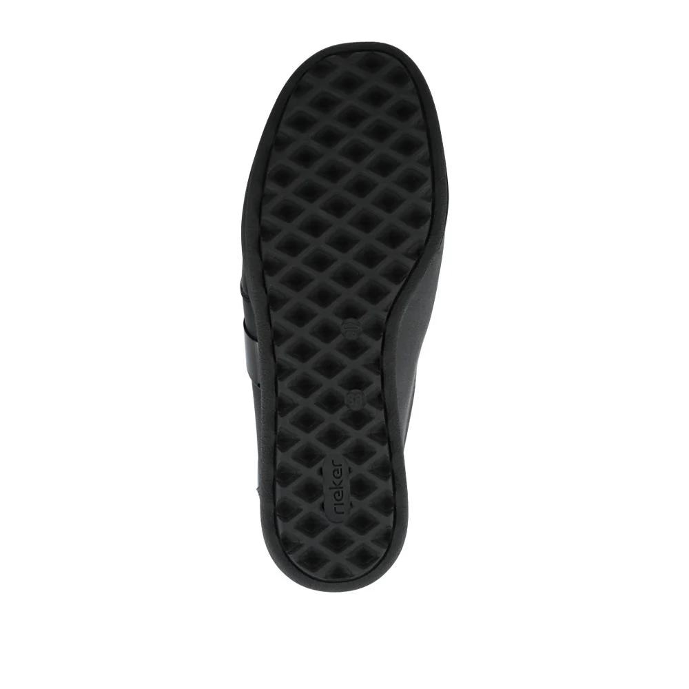 Rieker Leather Slip-On Shoes - RKR42508 / 327 794 - Black - Image 5